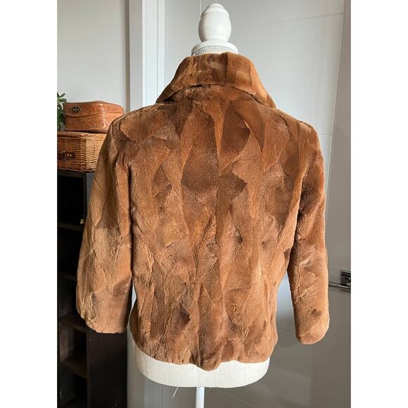 Dasco Filippidis Filippos Genuine Mink Brown Fur Cropped 3/4 sleeve Coat Sz 42 - Picture 5 of 15